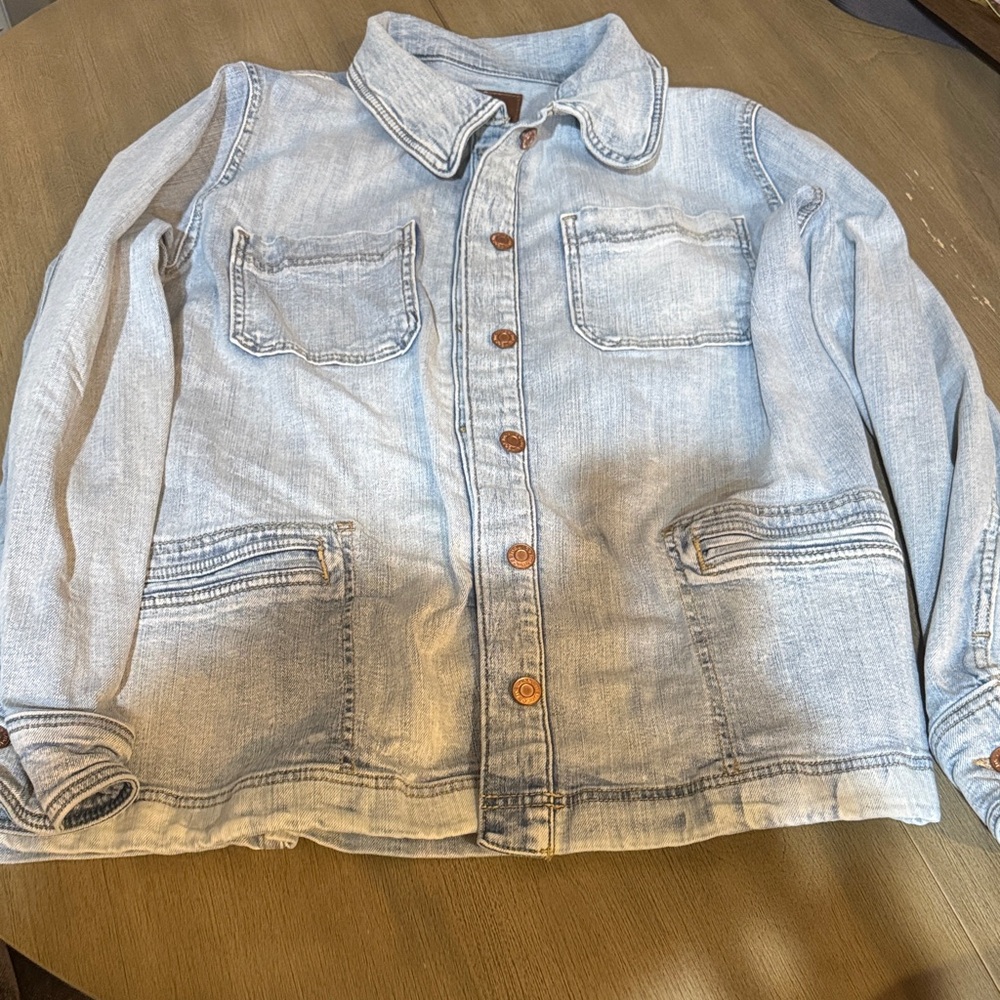 Maurices Light Wash Blue Denim Jacket